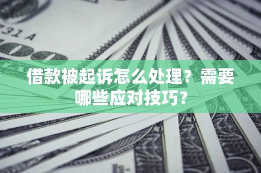 北京借款被起诉怎么处理？需要哪些应对技巧？